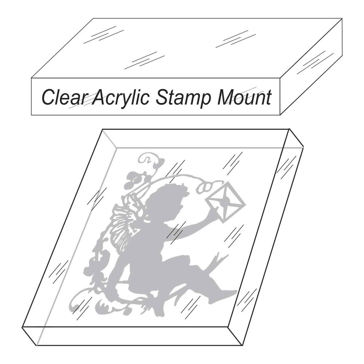 Acrylic Clear Stamp Mounts, 8" Length