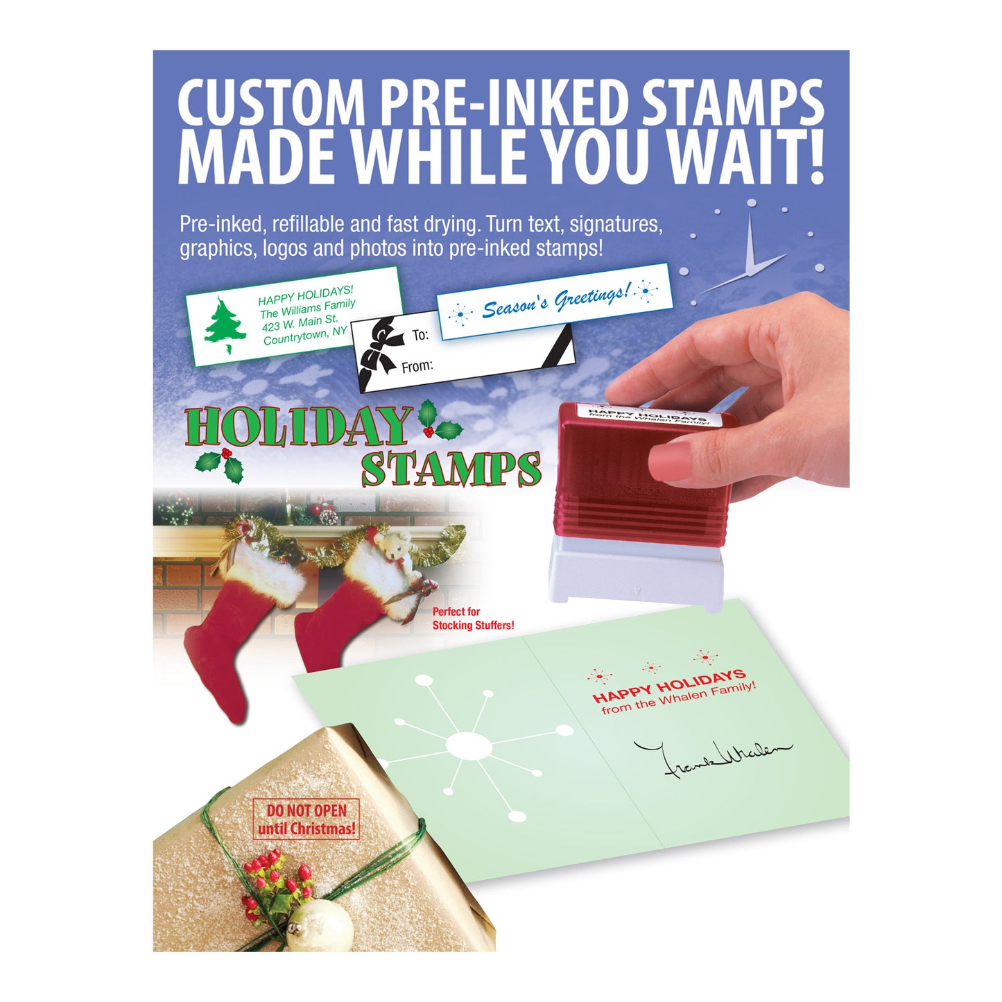 Holiday Stamp Downloadable Literature - Rubber Stamp Materials